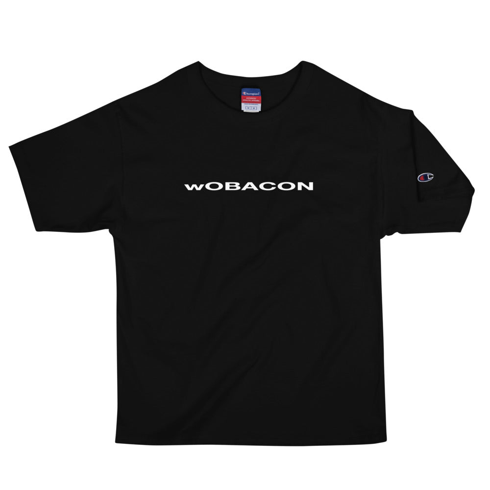 Chad Longworth Velo Shop wOBACON Men s Champion T Shirt M